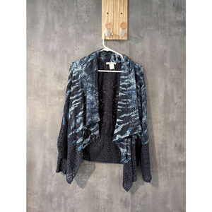 Women's Mona Leah Couture Cardigan Size S Blue Black
